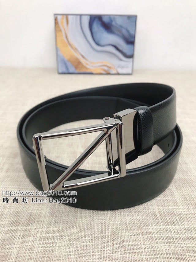 Zegna男士皮帶 傑尼亞雙面用旋轉五金牛皮腰帶  jjp1388